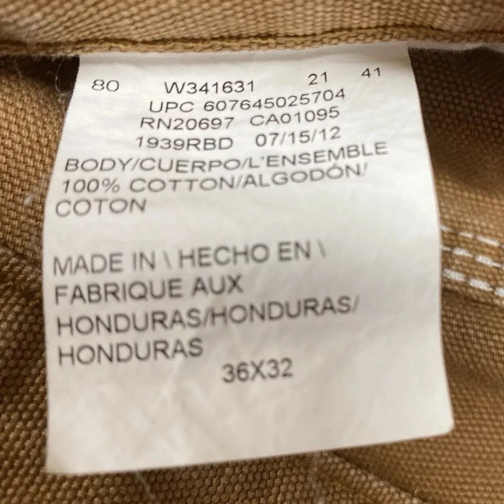 Dickies Jeans Men Sz 36x32 Brown Canvas Cotton Carpenter Painter Work Pants